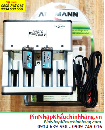 Ansman Photocam V, Bộ sạc 2 viên pin 9v -Kèm sẳn 2 pin sạc Ansman MaxE E300 (9v-300mAh) chính hãng